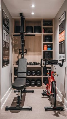 1.Home Decor: #homedecor, #interiordesign, #homedesign, #decor inspiration Home Cycling Room, Uk Garage Gym, Gym In House, Workout Organization, Bike Storage Small Space, Small Gym Room, Small Space Home Gym, Small Home Gym Design, Yoga Spaces