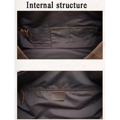 Rolled top handles with removable ID tag,adjustable and detachable shoulder strap with padded shoulder which may release when carrying things heavy.The shoe compartment is ample.A luggage strap allows leather computer bag for man to fit on luggage,slide over the luggage upright handle tube for easier carrying.   ITEM FEATURES  
- 1 x Main Compartment 
- 1 x Shoe Compartment 
- 1 x Laptop Compartment at the Bottom 
- 1 x Front Zipper Pocket 
- 1 x Interior Zipper Pocket 
- 2 x Slot Pockets 
- Leather Duffle Bag With Top Carry Handle For Trip, Leather Weekender Bag With Top Carry Handle For Trips, Business Duffle Bag With Leather Handles Satchel, Business Duffle Bag With Leather Handles, Leather Handle Satchel Shoulder Bag For Business Trips, Satchel Shoulder Bag With Leather Handles For Business Trips, Business Shoulder Bag With Double Handles And Top Carry, Business Trips Shoulder Bag With Double Leather Handles, Business Trips Shoulder Bag With Double Handles