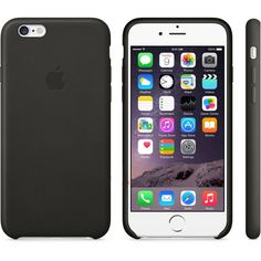 an iphone case is shown with the back and sides facing each other in black color