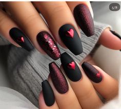 Black Heart Nail Designs, Cowboys Nails, Dallas Cowboys Nails, Cowboy Nails, Heart Nail, Sweet Ideas, Soft Heart, Nail Design Ideas