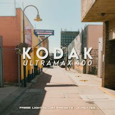 an image of a city street with the words kodak ultraamax do