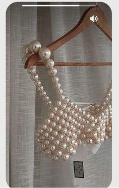 Pearl Tank Top, Pearls Outfits, Pearl Crop Top, Diy Bralette, Pearl Aesthetic, Metallic Dresses, Hand Beaded Bag, Big Pearl, Pearl Bag