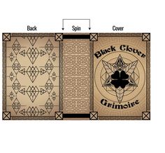 the black clover grimolite rug is shown in three different colors and sizes, along with instructions for how to use it