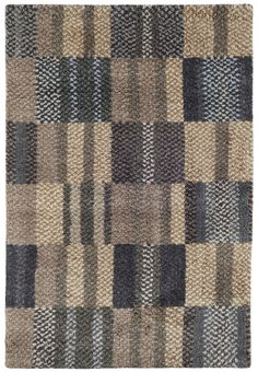 an area rug with many different colors and patterns on it, including black, brown, beige