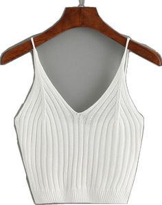 Fashion Women Summer Basic Tops Sexy Strappy Sleeveless Racerback Crop Top Female Casual Solid Color Ribbed Knit Short Vest Summer V-neck Ribbed Vest, Ribbed Cami Crop Top For Summer, Summer Ribbed Cami Crop Top, Ribbed V-neck Vest For Summer, White Ribbed Knit Tank Top, Ribbed Stretch Sweater Vest For Summer, Ribbed Sleeveless Sweater Vest For Summer, Ribbed Knit Cami Tank Top, Ribbed Tank Sweater Vest For Summer