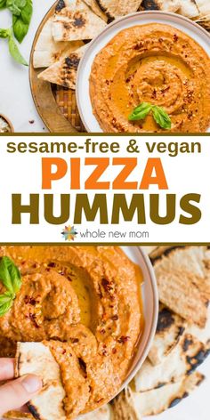 homemade hummus made with sesame - free and vegan pizza sauce