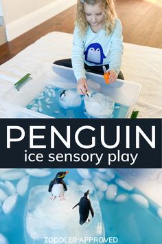 Ice Sensory Play, Fun Sensory Activities, Penguin Preschool, Sensory Play Toddlers, Penguin Activities, Toddler Sensory Bins, Ice Play