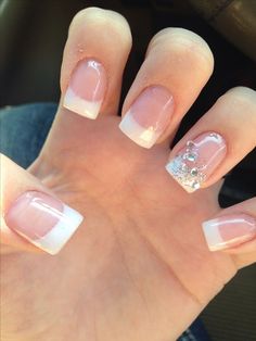 Wedding Nail Art Design, Wedding Nails French, Wedding Nails For Bride, Wedding Nails Design, Nail Art Wedding, Bride Nails, Halloween Nail Designs, Simple Nail Designs, Bridal Nails