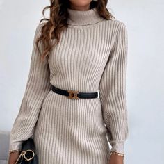 Brand New Without Tags Never Worn Knitted Jumper Dress, Long Sleeve Sweater Dress, Sweater Dress Women, Mode Inspo, Ribbed Knit Sweater, Knit Sweater Dress, Long Sleeve Bodycon, Long Sleeve Bodycon Dress, Mode Inspiration