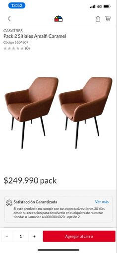 two chairs are on sale for $ 24 99 each, and the price is up to $