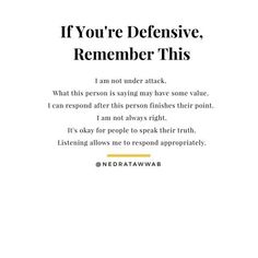 an ad with the words if you're defensive, remember this