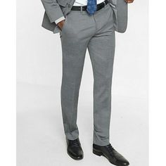 Express Mens Slim Wool Blend Oxford Suit Pant Hidden Hook Button Closure, Zip Fly Slant Hand Pockets Narrow Straight Leg 15" Leg Circumference Dry Clean Only Button Welt Back Pockets Tailored Bottoms With Button Closure For Business Casual, Fitted Business Bottoms With Button Closure, Classic Semi-formal Bottoms With Button Closure, Fitted Bottoms With Button Closure For Business, Tailored Business Bottoms With Button Closure, Fitted Work Pants With Button Closure For Business Casual, Tailored Formal Bottoms With Button Closure, Business Straight Leg Bottoms With Button Closure, Tailored Pants With Button Closure For Business