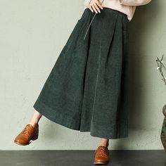 Fall Khaki Cotton Wide Leg Pants, Khaki Cotton Wide Leg Pants For Fall, Green Full-length Bottoms For Fall, Green Full Length Bottoms For Fall, Winter Cotton Full-length Bottoms, Winter Cotton Full Length Bottoms, Full-length Cotton Bottoms For Winter, Winter Full-length Cotton Bottoms, Cotton Full-length Bottoms For Winter