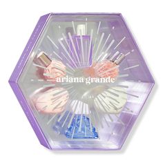 6-Piece Mini Coffret Gift Set - AG 6PC DELUXE MINI COFFRET F24IncludesGod is a Woman (0.25 oz)Sweet Like Candy (0.25 oz)MOD Vanilla(0.25 oz)MOD Blush (0.25 oz)Cloud (0.25 oz)Ari (0.25 oz) - 6-Piece Mini Coffret Gift Set Hobby Lobby Gifts, Ariana Grande Mini Perfume Set, Christmas Gift Idea For Brother, Ulta Gift Set, Pink Girly Gifts, Coquette Stuff To Buy, Tiny Christmas Gifts, Gifts For Boyfriend Mom, Sephora Sets