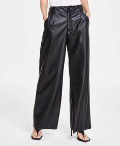 out of stock Chic Full-length Faux Leather Pants, Faux Leather Full-length Bottoms With Pockets, Cheap Faux Leather Full-length Bottoms, Sleek Full-length Faux Leather Pants, Cheap Faux Leather Full-length Pants, Dkny Jeans, Leg Pants, Wide Leg Pants, Women Jeans