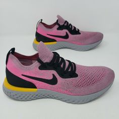 SZ 6.5 WOMEN'S NIKE AIR ZOOM EPIC REACT FLYKNIT AQ0070-500 PINK GREY RUNNING. Shipped with USPS Priority Mail. Nike Air Zoom, Air Zoom, Nike Free, Pink Grey, Priority Mail, Nike Women, Nike Air, Sneakers Nike, Running