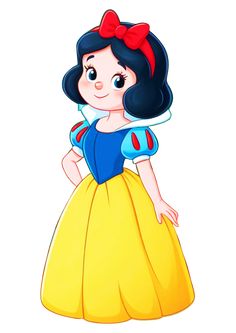 snow white from disney's snow white and the seven dwarfs in her yellow dress