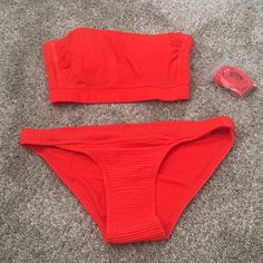 Bright Orange Bikini. Never Worn Bottoms Size M. Once Worn Top Size Xs. Comes With A Strap. Very Cute! Bright Orange, Orange Red, Color Orange, Womens Swim, Swimming, Orange, Full Service, Red, Women Shopping