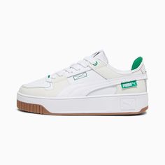 Carina Street VTG Women's Sneakers, PUMA White-PUMA White-Vapor Gray, extralarge Puma White Sneakers, Puma Carina, White Puma, Street Shoes, Sneakers Puma, California Beach, Better Future, Puma Women, Leather Products