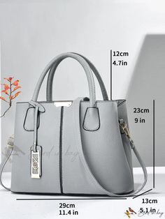 Bird in Bag - Womens Capacity Tote Bag with Pendant and Adjustable Shoulder Strap Trendy Gray Satchel For Daily Use, Trendy Gray Shoulder Bag Satchel, Trendy Gray Double Handle Bag, Gray Zipper Bag For Shopping, Trendy Gray Satchel With Double Handle, Trendy Gray Satchel For Shopping, Trendy Gray Double Handle Satchel, Trendy Gray Shopping Bag, Gray Double Handle Satchel