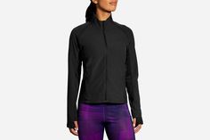 There's never bad weather with this women's hybrid running jacket. Wind- and water-resistant panels provide protection, and you can pack it down into a backpack if the skies clear. Moisture-wicking Nylon Running Outerwear, Windproof Winter Activewear For Running, Winter Windproof Activewear For Running, Windproof Nylon Activewear For Running, Breathable Nylon Outerwear For Running, Athleisure Nylon Outerwear For Running, Sporty Nylon Outerwear For Running, Sporty Windproof Nylon Activewear, Windproof Nylon Athleisure Activewear