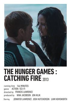 the poster for the movie catching fire shows two people facing each other and touching noses