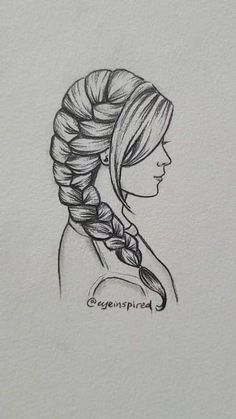 a drawing of a woman's head with braids in her hair and the words,