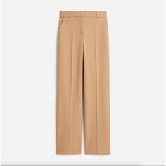 Your New Work Pants Are Calling. With A Wide-Leg, Full-Length Silhouette And A High Rise, They're Perfect For Office Hours And After-Hours. Bonus: They're Made With Comfy Four-Season Stretch Fabric, So You Can Rest Assured Knowing They Feel As Good As They Look. 64% Polyester/31% Viscose/5% Elastane. Zip Fly. Pockets. Machine Wash. Imported. Item Bv904. High Rise. Slim Through The Hip And Thigh, With A Wide-Leg. Size 20 Brand New With Tags! Listing Is For Saddle / Tan Colorway. Gray On Model Only To Show Fit. Retails $139 Cotton Casual Pants, Cropped Wide Leg Pants, Jcrew Collection, Leg Work, Four Season, Wide Leg Linen Pants, Brown Pants, Wide Leg Pant, Wide Pants