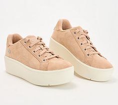 A fabulous platform makes this suede sneaker a trend-right choice. From Martha Stewart x Skechers. Lace Sneakers, Tv Channels, Cable Tv, On Air, Suede Lace, Suede Sneakers, Martha Stewart, The Kitchen, Sneakers Fashion