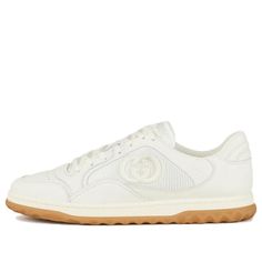 (WMNS) Gucci MAC80 Embroidered Sneakers 'White Gum' 747954-AAB8C-9110 Sporty Gucci Sneakers With Embroidered Logo, Gucci Sporty High-top Sneakers With Embroidered Logo, White Lace-up Gucci Sneakers, White Gucci Sneakers With Logo Detail, Gucci Custom Low-top Sneakers With Embroidered Logo, Stylish Sneakers, Sneakers White, Perfect Pair, Gucci