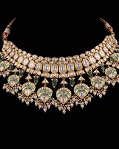 Meenakari Kundan Necklace Set Modern Mangalsutra, Pearl Neck, Necklace Traditional, Kundan Jewellery Bridal, Kundan Jewellery Set, Neck Pieces Jewelry, Mala Jewelry, Kundan Necklace Set, Indian Bridal Jewelry Sets