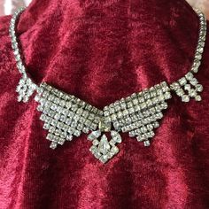 "Beautiful 15\" necklace with rhinestone encrusted box clasp. clasp. See video on Instagram https://www.instagram.com/p/BzBY6LIgGLw/?igshid=e3ftf474czs8" Crystal Rhinestone Necklace With Jewels For Anniversary, Crystal Rhinestone Necklace For Anniversary, Anniversary Crystal Rhinestone Necklace With Jewels, Anniversary Rhinestone Crystal Necklace, Crystal Rhinestone Necklace With Diamond Accents, Metal Rhinestone Necklace For Anniversary, Costume Jewelry Rhinestone Necklace With Diamond Accents, Costume Jewelry Diamond Necklace With Bling, Diamond Bling Necklace In Costume Jewelry Style