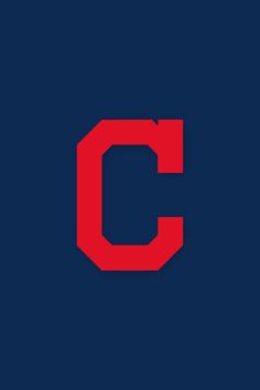 the cleveland indians logo is shown on a dark blue background with red and white letters