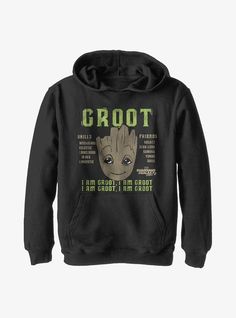 50% Cotton  50% PolyesterWash cold; dry lowImportedListed in boy's sizes Groot Guardians, Marvel Guardians Of The Galaxy, Marvel Clothes, Marvel Hoodies, Captain America Winter Soldier, I Am Groot, Baby Groot, Star Lord, Couples Hoodies