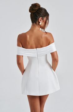 This oh-so-romantic, yet modern style is top of our wishlists. Make a statement in Delta, designed with a contrast bardot neckline that shows off your shoulders, and adorned with a dreamy bow detail to the back. In a playful mini length, the look is complete with a rounded, bubble shape skirt. 



Colour: Ivory.

Premium non-stretch crepe.

Fully lined.

Contrast bardot neckline.

Bow detail to back.

Rounded, bubble shape skirt.

Invisible zipper fastening.

Mini length.

 Size: XS, S, M, L, XL, XXL Split Long Dress, Bardot Neckline, Vest Blouse, Loungewear Dresses, Maxi Dress Sale, Maxi Dress Navy, Stretch Crepe, Jumpsuit Shorts Rompers, Formal Party