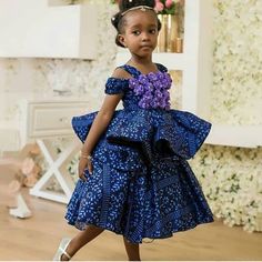 Help your child remember her childhood with this beautiful dress. This is a custom African Girls dress that can be worn for birthdays, photoshoots and other events for babies. Before ordering, please go through the size chart and choose a size for your daughter before checkout. Or you can send her measurement (Chest, Waist, Hip & Dress Length). This is a custom order,it takes 1 week or more during busy sale period to sew and 3-5 business days to ship. If you have any question, please send me a m Girls Ankara Dresses, Ankara Dress Styles For Kids, Baby Gown Styles, Kids African Dresses, Ankara Dress For Kids, Kids Ankara Styles, African Kids Clothes, Ankara Styles For Kids, Street Mode