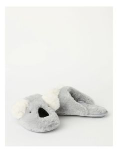 Koala Slippers, Grey Slippers, Koala, Soho, Slippers, Grey