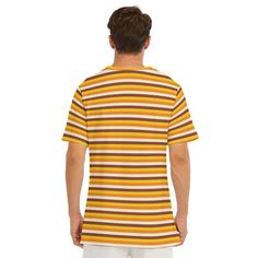 Retro T-Shirt Men, 100% Cotton T-shirt, Men's Orange Top, Men's Stripe Top, Men's Vintage style t-shirt,70s Style T-shirt,Stripe T-shirt MenDesigned in California, Handmade to order from overseasI designed this T-shirt for those who likes retro style t-shirt. It has a crew neckline and short sleeves. A comfortable 190 GSM 100% cotton material. A cool classic orange brown stripe pattern print t-shirt, perfect with wide leg jeans, leather pants or any cargo pants. A fun and unique men's retro T-sh Casual Short Sleeve T-shirt With Vertical Stripes, Summer Crew Neck T-shirt With Three Stripes, Casual Striped T-shirt With Three Stripes, Retro Yellow Short Sleeve T-shirt, Yellow Retro Short Sleeve T-shirt, Retro Brown Short Sleeve T-shirt, Summer Vertical Stripes Relaxed Fit T-shirt, Retro Striped Short Sleeve T-shirt, Retro Brown Crew Neck T-shirt