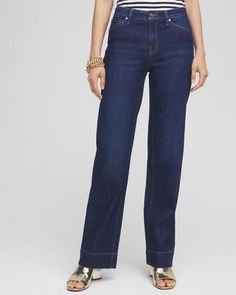 Wearing Wide-Leg Jeans When You're Over 50 Pants For Women Over 50, Styling Wide Leg Pants, Denim Slides, Wide Legged Jeans, Jeans Outfit Women, Bodycon Tops, White Kicks, Sailor Pants, Chunky Heels Boots