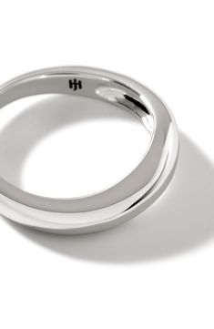 A mirror-shine finish completes this sleek, minimalist ring band cast in timeless sterling silver. Sterling silver Imported Modern Open Band Jewelry With Shiny Finish, Silver Rings With Shiny Finish For Everyday, Sleek Everyday Rings With Round Band, Sleek Everyday Rings, Minimalist Polished Sterling Silver Dome Ring, Modern Jewelry With Polished Round Band, Minimalist Sterling Silver Dome Ring With Polished Finish, Minimalist Open Band Jewelry With Shiny Finish, Modern Dome Ring With Open Band