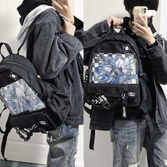 This price is for a backpack and the ita bag net insert only, the contents and others are not included.   	 		 			Size 			Free Size 		 		 			Bag Length 			30 		 		 			Bag Height 			40 		 		 			Bag Width 			13 		 		 			Window Length 			28 		 		 			Window Height 			17 		 		 			Net Insert 			28*28 Harajuku Style Large Capacity Shoulder Backpack, Harajuku Style Black Backpack For Daily Use, Harajuku Style Large Capacity Backpack, Harajuku Nylon Travel Backpack, Harajuku Style Nylon Travel Backpack, Harajuku Style Large Capacity Nylon Backpack, Harajuku Style Large Capacity Nylon Bag, Black Harajuku Backpack, Black Harajuku Standard Backpack