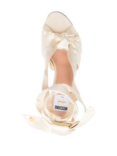 ivory white calf suede almond open toe knot detailing branded leather insole leather sole 105mm high stiletto heel gold-tone logo plaque tie-fastening ankle strapGender: WomenMaterial: OUTER FABRIC 100% ; LINING FABRIC 100% ; SOLE LEATHER 100%Color: BeigeMade in: ITProduct ID: MA1641AC0I M42 12A*Import tax/duty will be calculated at checkout (If applicable) Designer Open Toe Heels With Bow, Designer Open Heel Heels With Bow, Luxury Ankle Tie Sandals For Formal Occasions, Elegant White Ankle-tie Sandals, Chic White Ankle Tie Sandals, Chic White Ankle-tie Sandals, Designer Cream Sandals For Party, Gold High Heel Sandals, Gold High Heels