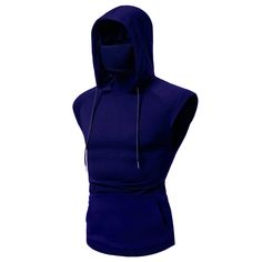 Portrait of a picture displaying Men’s Sports Hoodie product. Ninja Hoodie, Gym Hoodie, Hoodie Vest, Vest Designs, Sports Vest, Punk Outfits, Sleeveless Hoodie, Sports Hoodies, Matches Fashion