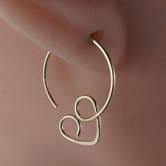 CECILE STEWART JEWELRY  GOLD HEART HOOP earring - -14K gold filled heart hoops  -rose or yellow gold options  -standard common earwire thickness - 20 gauge  -diameter about 1 inch  -nickel free  -rubber stoppers for the back of the earrings are included  -quantity - 1 pair    These earrings are Gold Hypoallergenic Open Heart Hoop Earrings, Cute Small Gold Hoop Earrings, Dainty Small Hoop Heart Earrings Hypoallergenic, Cute Gold Huggie Hoop Earrings, Hypoallergenic Small Hoop Heart Earrings, Dainty Hypoallergenic Hoop Heart Earrings, Cute Gold Heart Earrings Nickel Free, Diy Armband, Bijoux Fil Aluminium