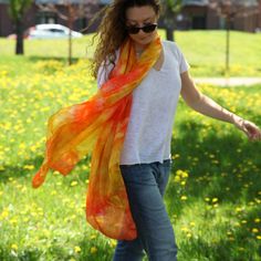 yellow, orange and gold silk scarf / sun summer silk shawl   /  large yellow and orange silk pareo/ Hand dyed / 100% habotai silk Yellow Bohemian Silk Scarf For Summer, Bohemian Orange Silk Dupatta, Yellow Bohemian Silk Scarf For Spring, Hand Dyed Silk Scarf For Summer, Summer Yellow Silk Dupatta, Yellow Silk Dupatta For Summer, Yellow Silk Scarf For Summer, Hand Dyed Silk Scarves For Summer, Hand-dyed Silk Scarves For Summer