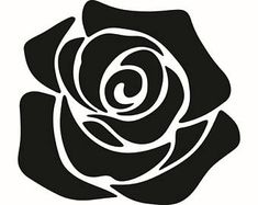 a black and white rose with the letter c in it's center, on a white background