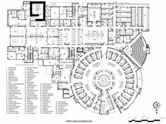 the floor plan for an office building, with several floors and two levels to each other