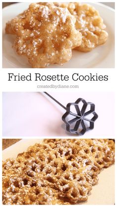 Rosette Cookies Irons, Rosette Iron Recipe, Fried Rosette Cookies, Rosette Batter Recipe, Rosettes Recipe, Rosettes Cookie Recipe, Rosette Recipe, How To Make Rosettes, Portuguese Dessert Recipes