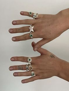 Sterling Silver Aesthetic, Etsy Silver Rings, Silver Rings Hand, Statement Jewelry Silver, 90s Silver Jewelry, Silver Ring Collection, Funky Rings Silver, Silver Ring Chunky, Cute Chunky Rings