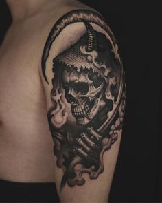 Taesin Tattoo, Cover Up Tattoos For Men, Tattoo Cover-up, Dark Tattoo, I N, Cover Up Tattoos, Tattoo On, Dark Art, Skull Tattoo